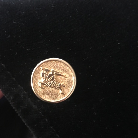 VINTAGE BURBERRY Velvet Blazer with Gold Buttons S - Picture 3 of 8